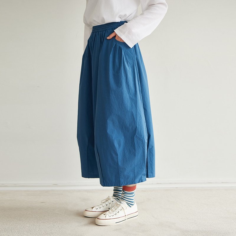 New version light flower bud skirt cotton elastic waist all-match casual skirt - Skirts - Cotton & Hemp Multicolor