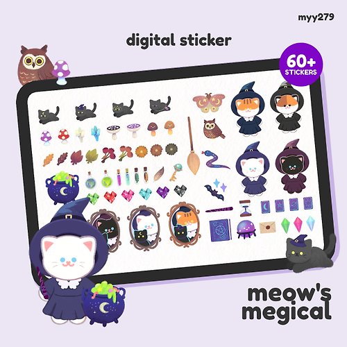 myy279 digital sticker | meow's magical