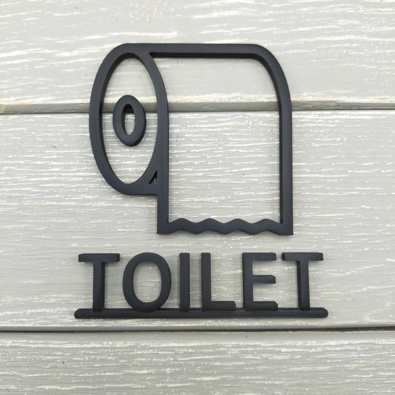 Room sign, toilet sign, toilet mark - Wall Décor - Plastic Black