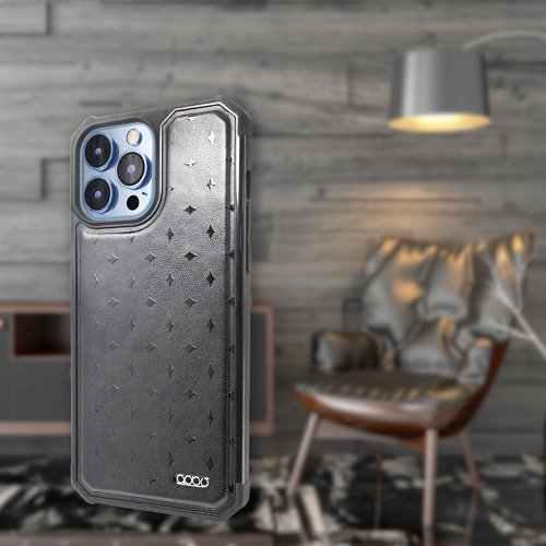 apbs 雅品仕 水晶彩鑽手機殼 iPhone 13全系列浮雕感軍規防摔皮革磁吸手機殼-菱紋