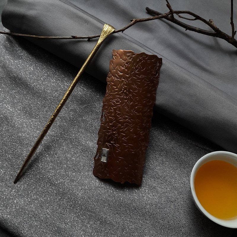 手製紅銅茶則【白露-秋絮】 - 茶具/茶杯 - 銅/黃銅 咖啡色