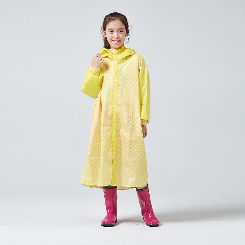 寶嘉尼 BAOGANI BAOGANI寶嘉尼 B07 兒童雨衣 千鳥格背包(黃色)
