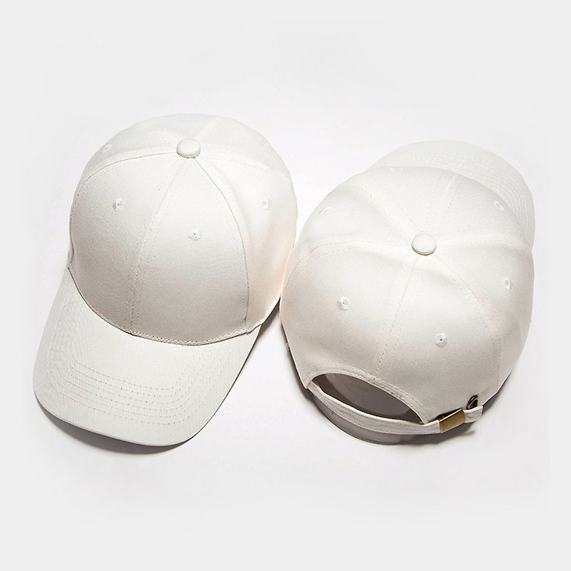 韓版經典棉帽 白 - 客製化MJ158-1 - 帽子 - 棉．麻 白色
