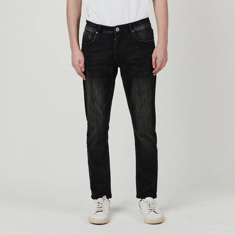 黑色洗水牛仔褲 - 男長褲/休閒褲 - 棉．麻 