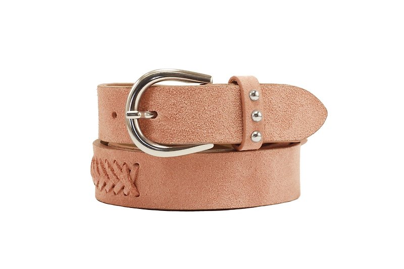 Pink leather belt, pink suede belt, leather belt, pink women's belt, pink belt - 皮帶/腰帶 - 真皮 粉紅色