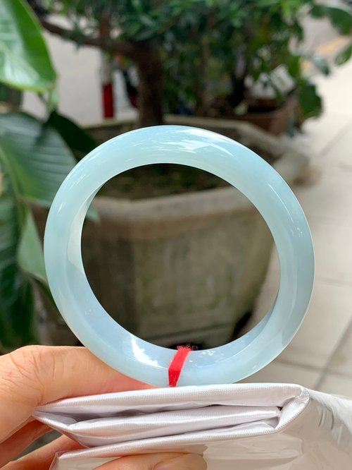 Good Morning Studio 冰種翡翠天然翡翠玉鐲A玉手鐲 玉鈪 • 冰種天空藍翡翠福鐲
