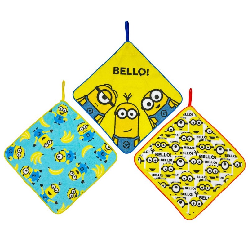 日本丸真 小小兵 掛繩小方巾三入組 BELLO! - 毛巾/浴巾 - 棉．麻 