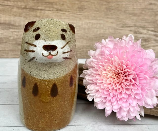 花器①　花瓶　フラワーベース　陶器　手作り　作家　蝶　一点物 ハンドメイド】蝶の花瓶（陶器） 一点物 （一輪挿し ペン立て