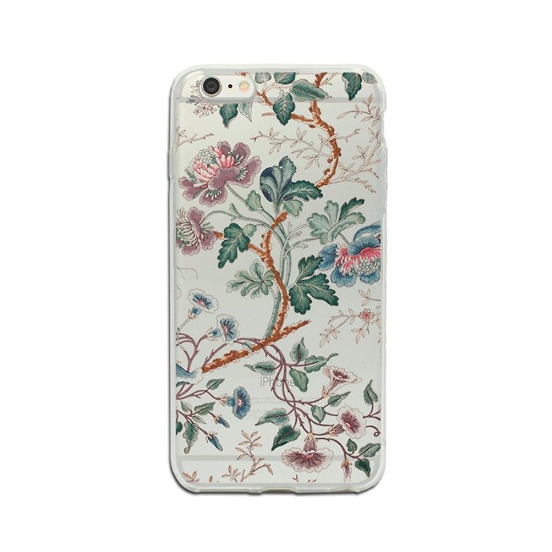 塑膠 手機殼/手機套 - Clear iPhone case clear Samsung Galaxy case flower 1224