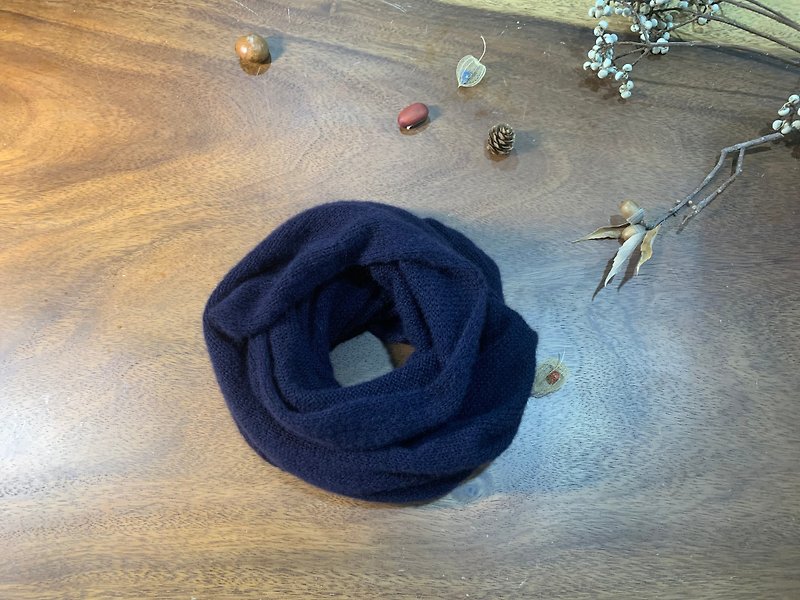 Dark blue cicada wing unisex scarf. Premium gentleness. Single-knit wide version. Can go around 2 times - Knit Scarves & Wraps - Wool 