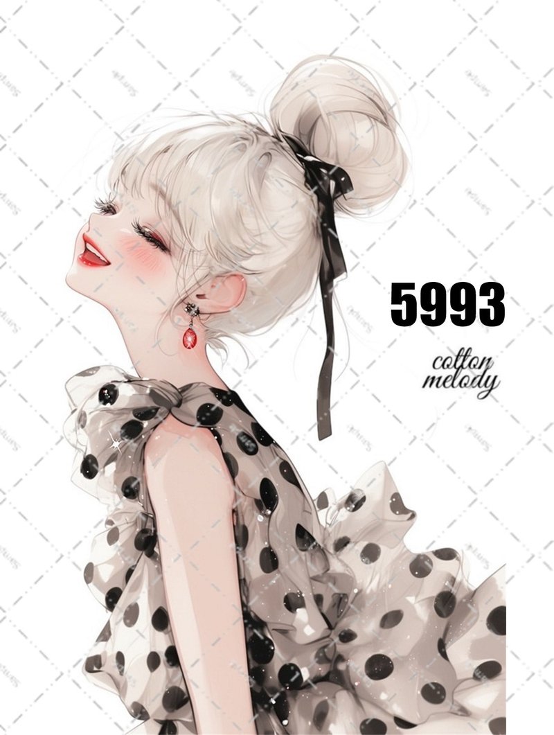 original sticker no.5993 人物ステッカー オリジナルステッカー 人物ステッカー 女の子ステッカー オリジナル人物ステッカー - 貼紙 - 紙 