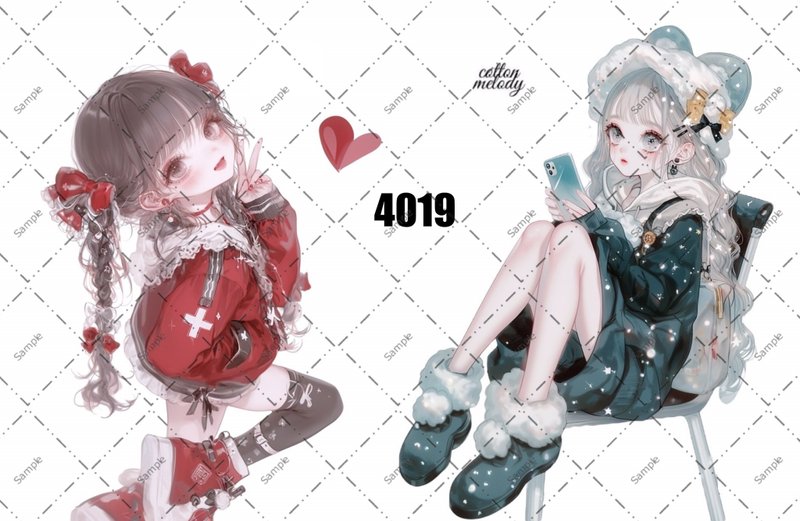 original sticker no.4019 人物ステッカー オリジナルステッカー オリジナル人物ステッカー 装飾ステッカー cotton melody - 貼紙 - 紙 