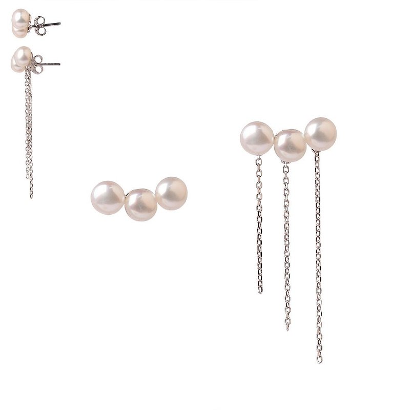 Venus Pearl Earrings - ต่างหู - เครื่องเพชรพลอย ขาว