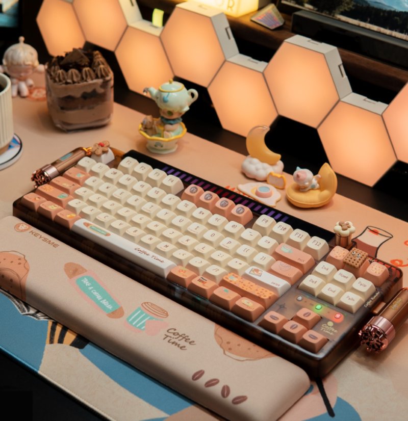 Lunar01 Caramel Latte Wireless Mechanical Keyboard windows | android | mac | linux - Computer Accessories - Other Materials Multicolor