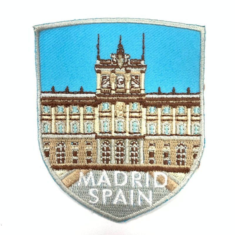 西班牙 馬德里皇宮 SPAIN 電繡刺繡背膠補丁 袖標 布標 布貼 補丁 - 襟章/徽章 - 繡線 多色