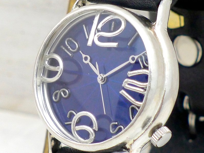 HandCraftWatch JSS2 BL JUMBO Silver Color Dial BL / BK JUM38BSV BL / BK - Women's Watches - Sterling Silver Blue