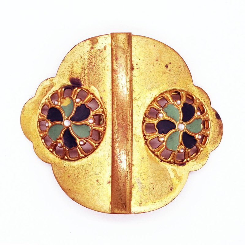 Antique enamel buckle - 項鍊 - 其他金屬 金色