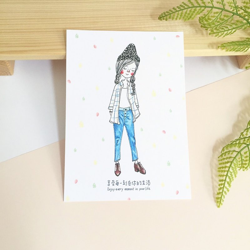 ✦Pista mound illustration postcard✦ Enjoy every moment in your life