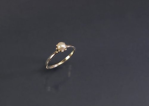 Maple jewelry design 圖像系列-小花珍珠925銀戒