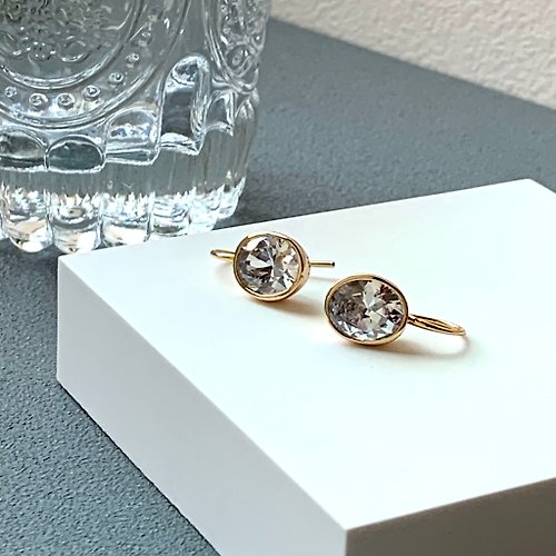 SOIRÉE BY N.Y. 蒔華芮設計師輕珠寶 極致閃耀單顆美鑽耳環 (共兩色)鋯石 耳勾