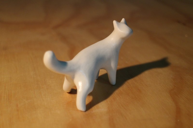 自走式の猫 - 猫（猫のマーキングは、あなたが家を描く助けるために）を探してください - 花瓶・植木鉢 - 磁器 ホワイト