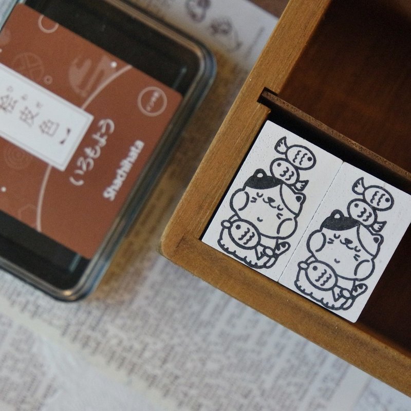 賀年印章 / 年年有魚的喵咪 - 印章/印台 - 塑膠 紅色