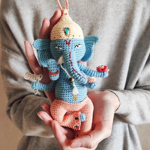 CrocheryPatterns 像頭神印度教雕像填充雕像壁掛創意禮物