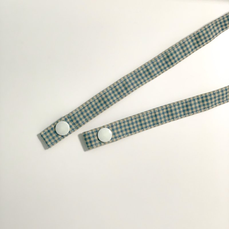 Teal checkered mask sling mask chain - Lanyards & Straps - Cotton & Hemp Multicolor