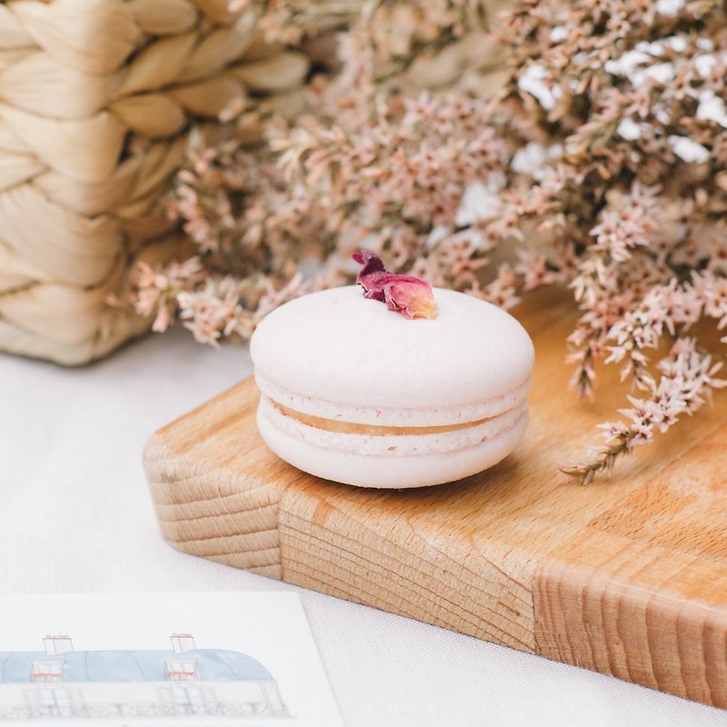 [French small point] rose lychee raspberry macaron Ispahan | 4 into the gift box - Cake & Desserts - Fresh Ingredients Pink
