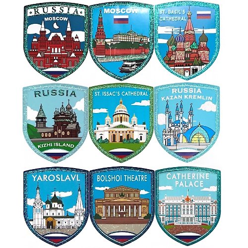 A-ONE 炫彩系列俄羅斯 一套9張 金銀五彩蔥貼紙 專業設計耐久實用