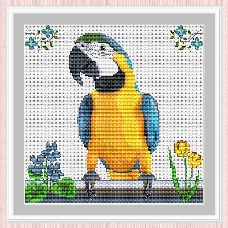 Ara Cross Stitch Pattern | Electronic Files for Cross Stitch Macaw Parrot | - 手工藝教學/工具書 - 其他材質 