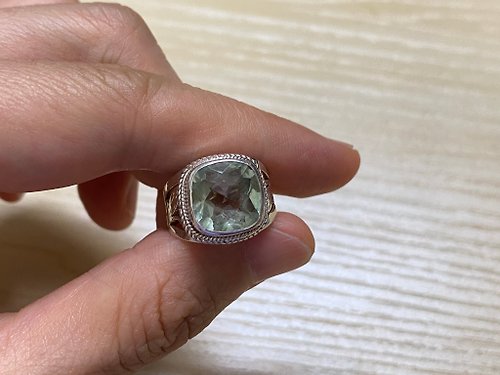 Nellie 奈爾里 天然 綠色 紫水晶 戒指 尼泊爾 手工製 925純銀