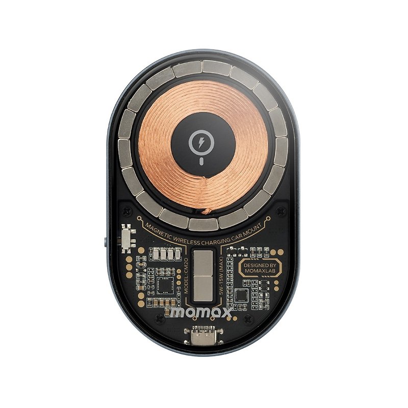 Momax Q Mag Mount3 15W磁吸無線車充支架組合CM20(內含CM21支架) - 科技小物 - 其他材質 黑色