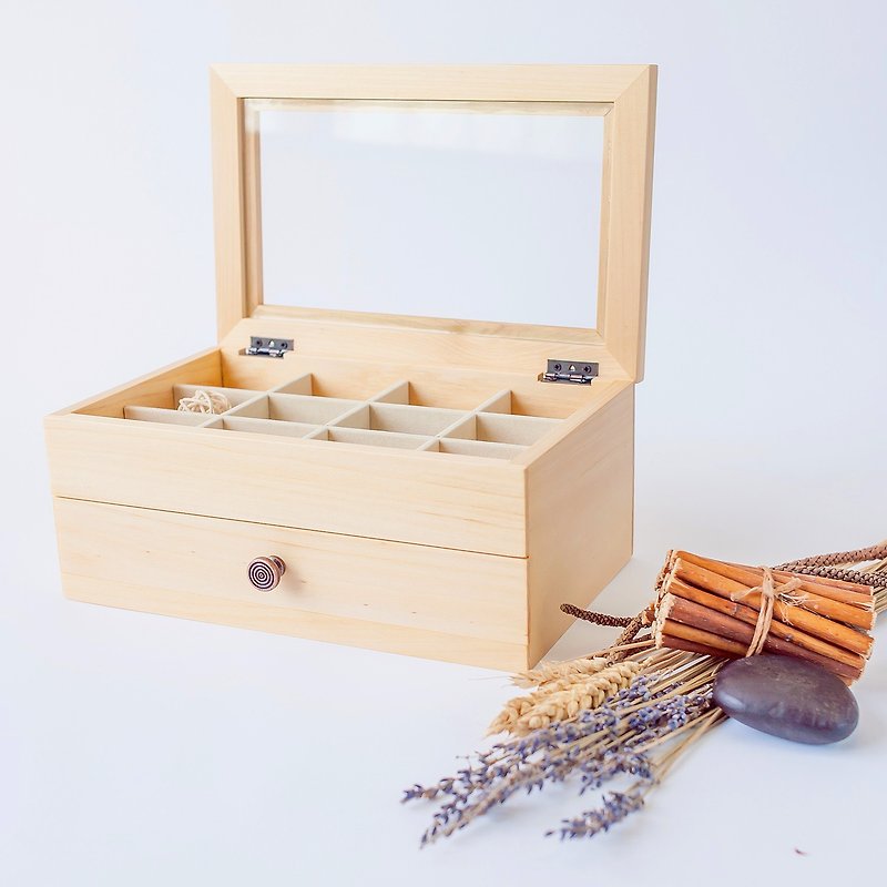 【Wood color | simple jewelry box II】 handmade logs wooden box jewelry box graduation gift admission - Storage - Wood 