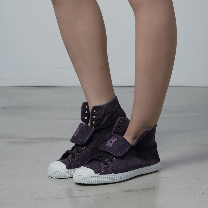 西班牙國民帆布鞋 CIENTA 大人尺寸 洗舊 深紫色 香香鞋 61777 35 - 女款休閒鞋 - 棉．麻 紫色