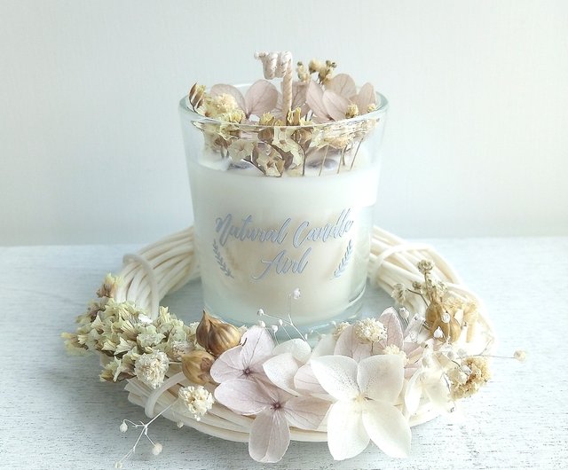 Wreath & Dried flower candles in glass