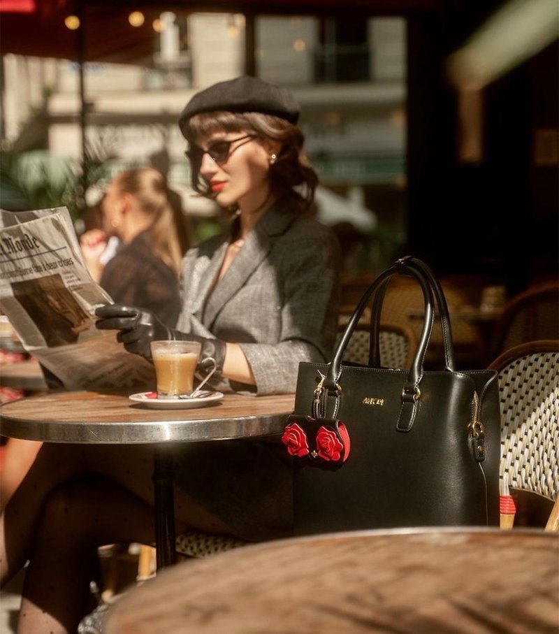 ANY DI Midnight Paris Series German Fashion Leather Glasses Bag-Paris Rose Garden - อื่นๆ - หนังแท้ 