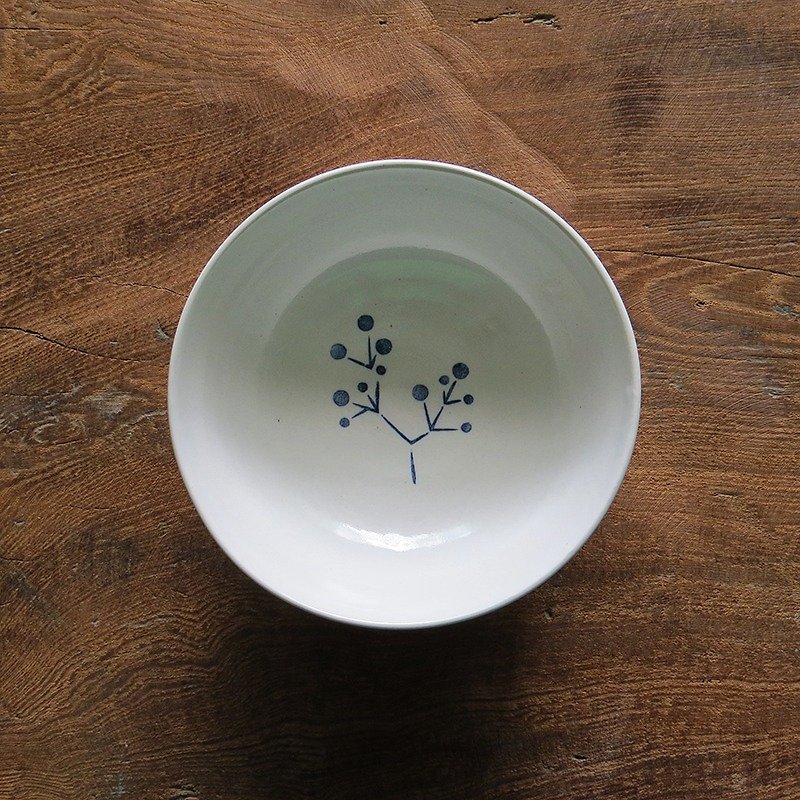 []レッド化粧浅い皿 -  Annong山脈キリコ - 茶碗・ボウル - 磁器 ホワイト