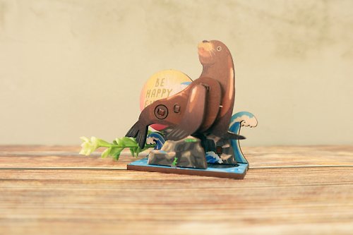 新格子創意設計 Be happy 海獅-可動DIY磁鐵 | 擺飾