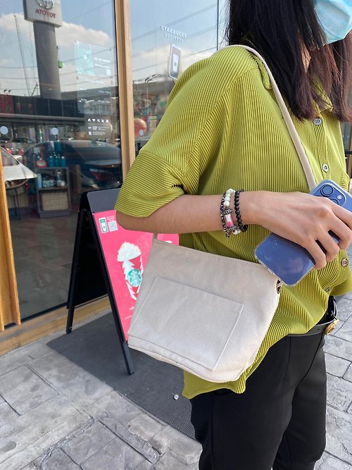 underlinebagsandmore Mini White Canvas Cozy Bag / Shoulder bag / 泰國包包 /泰國設計