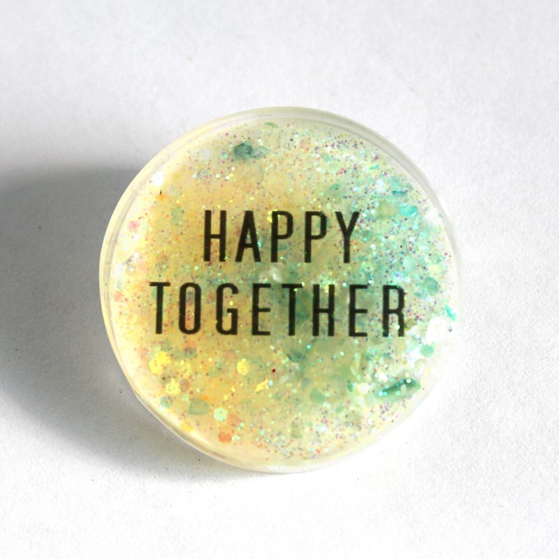 Resin Pin / HAPPY TOGETHER - Badges & Pins - Resin Yellow