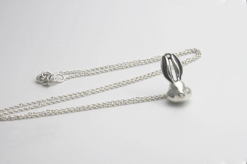 Rabbit - handmade sterling silver necklace - สร้อยคอ - เงินแท้ 