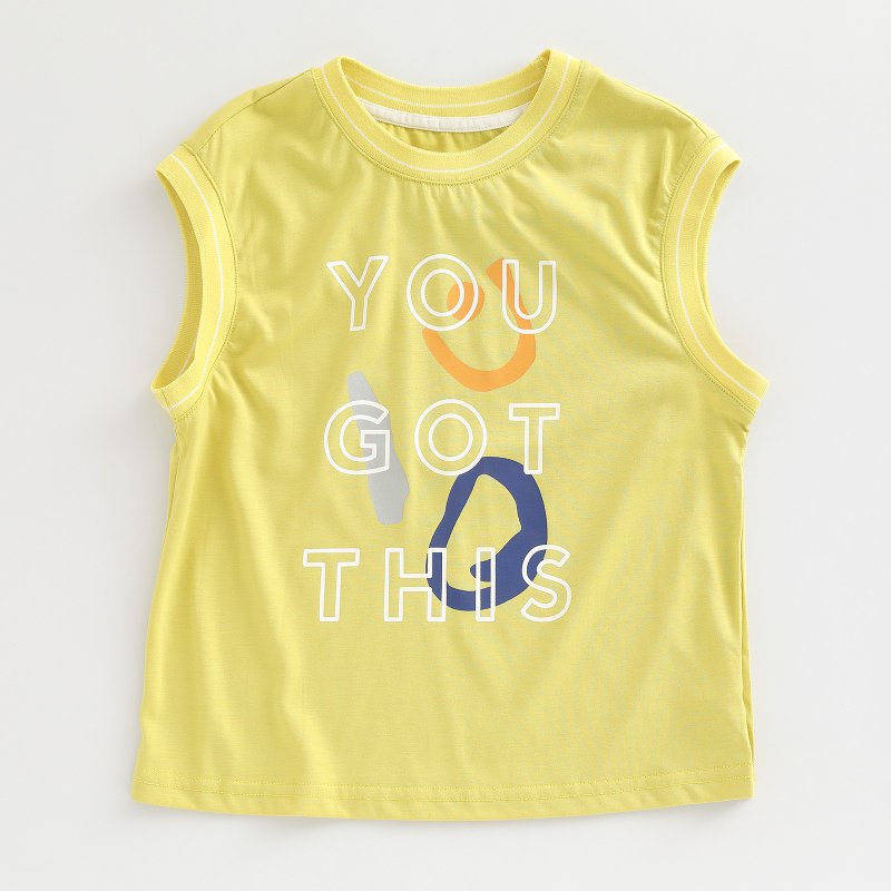 BIR Geometric Alphabet Vest Green/White - เสื้อยืด - ผ้าฝ้าย/ผ้าลินิน หลากหลายสี