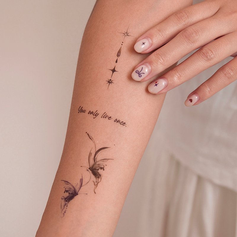 Matte Temporary Tattoo | Original Design | Waterless Tattoo Stickers - Christmas - Temporary Tattoos - Other Materials 