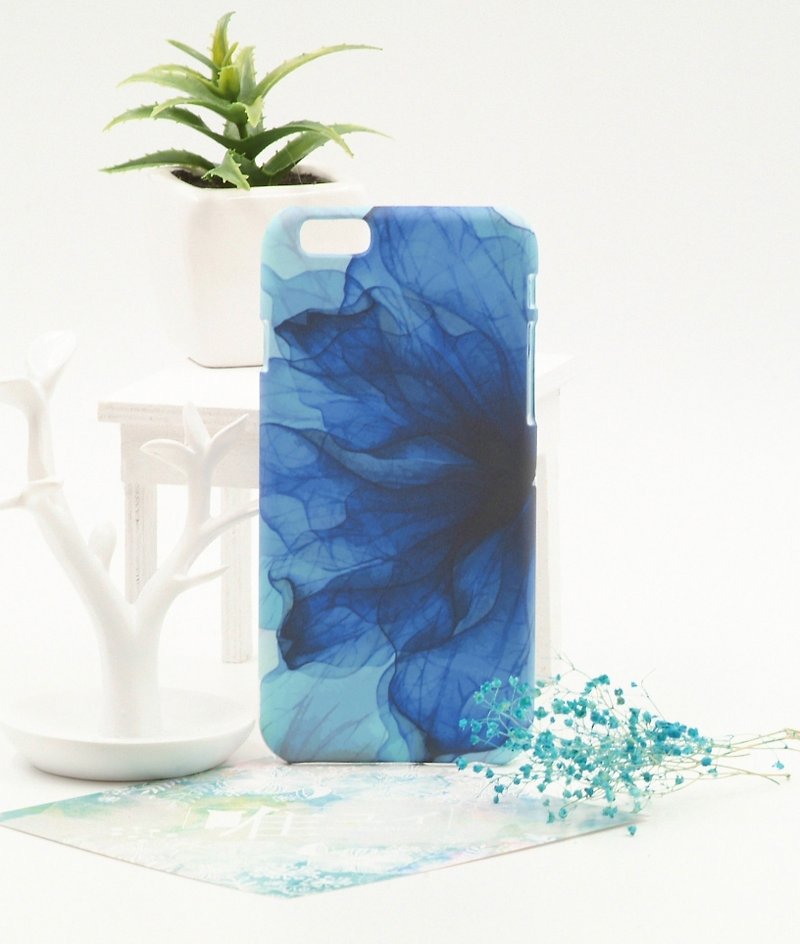 花脈-冬凜-iPhone原創手機殼/保護套 - 手機殼/手機套 - 塑膠 藍色