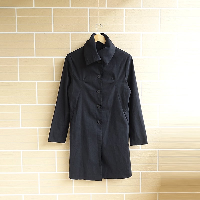│Slowly | unique shape neckline - vintage jacket │ vintage. Vintage. - เสื้อแจ็คเก็ต - เส้นใยสังเคราะห์ สีดำ