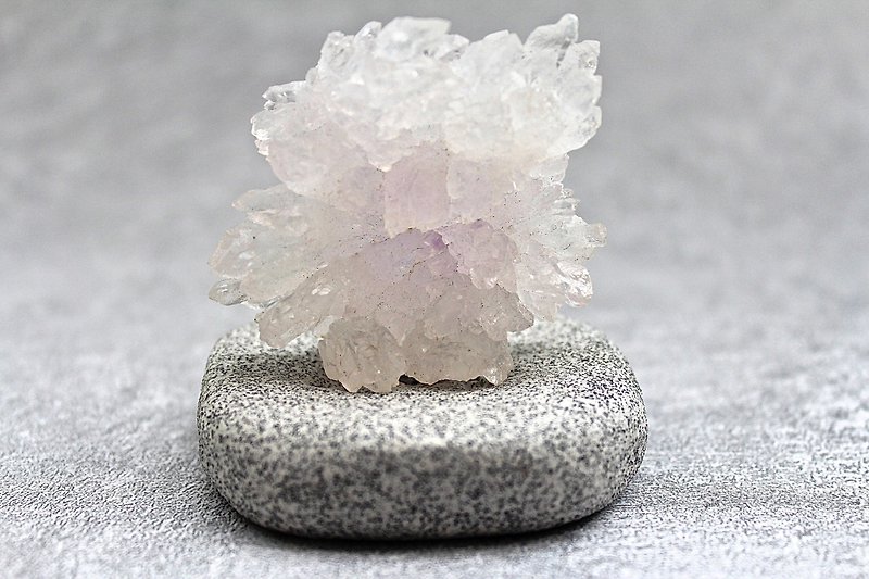 Stone-planted SHIZA natural sheet amethyst flower-with base - ของวางตกแต่ง - เครื่องเพชรพลอย สีม่วง