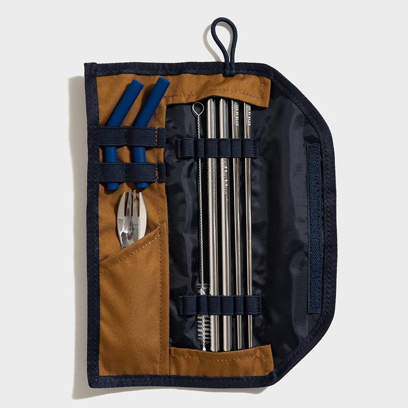United by Blue 防潑水餐具收納包組 Utensil Kit 182-駝色 - 刀叉/湯匙/餐具組 - 不鏽鋼 咖啡色