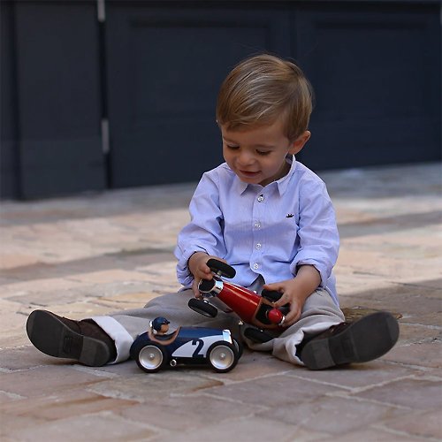 BAGHERA 法國玩具汽車 法國Baghera 精緻玩具復古小跑車-法國藍