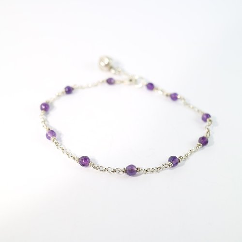 ColorDay天然石輕珠寶 微笑點點~紫水晶純銀手鍊